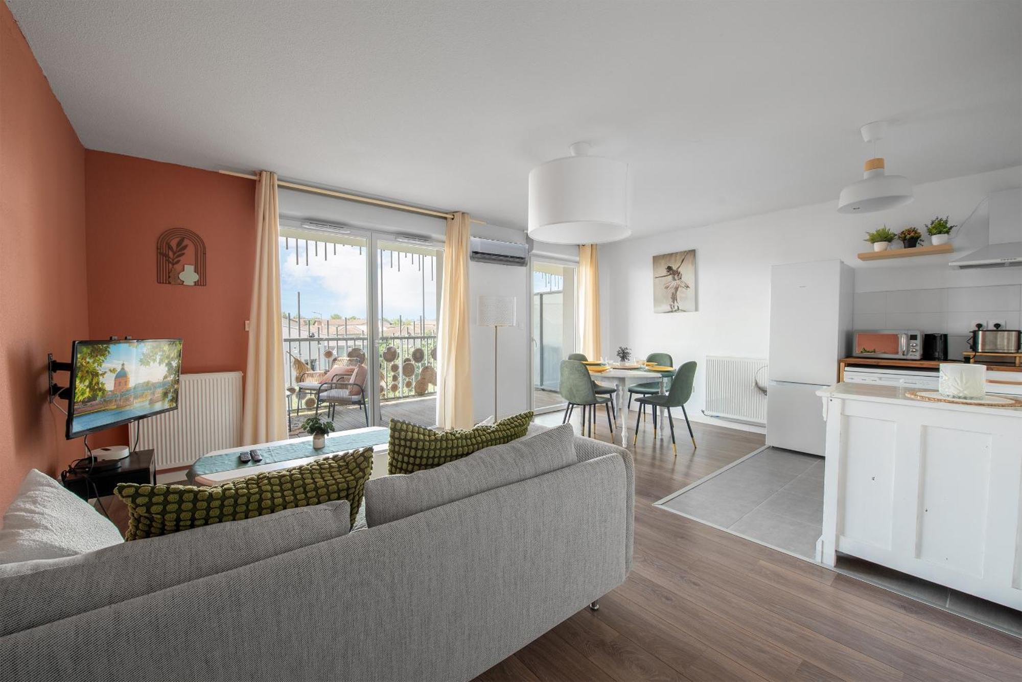 Ferienwohnung T3 Avec Terrasse Et Parking, A Proximite De L'Aeroport Et D'Airbus Toulouse Exterior foto